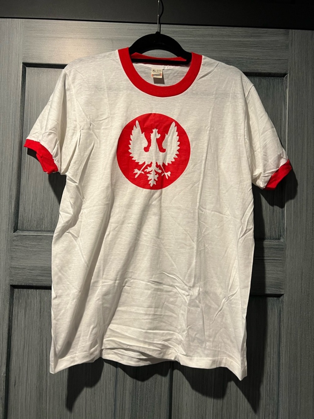 Vintage USA Screen Stars Polish Coat of Arms Eagle T-Shirt  XL Single Stitch New